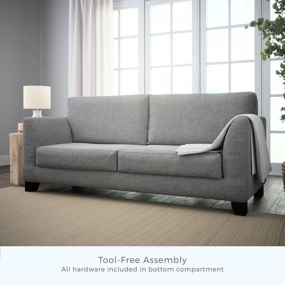 Holly 85 in. Navy Polyester Upholstered 3-Seater Flared Arm Sofa by Brookside 10 Holly 85 in. Navy Polyester Upholstered 3-Seater Flared Arm Sofa by Brookside - Image 8