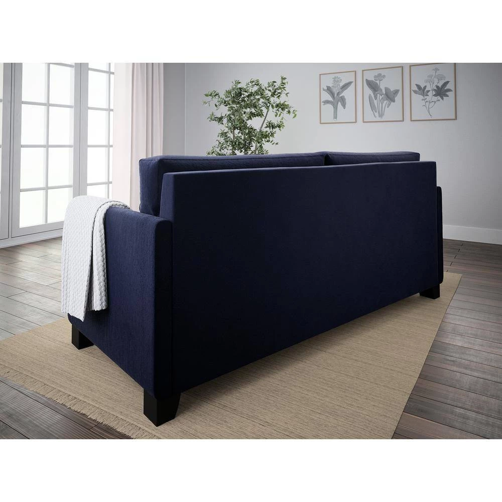 Holly 85 in. Navy Polyester Upholstered 3-Seater Flared Arm Sofa by Brookside 13 Holly 85 in. Navy Polyester Upholstered 3-Seater Flared Arm Sofa by Brookside - Image 11