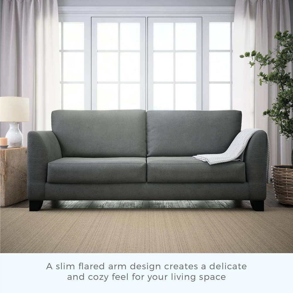 Holly 85 in. Navy Polyester Upholstered 3-Seater Flared Arm Sofa by Brookside 9 Holly 85 in. Navy Polyester Upholstered 3-Seater Flared Arm Sofa by Brookside - Image 7