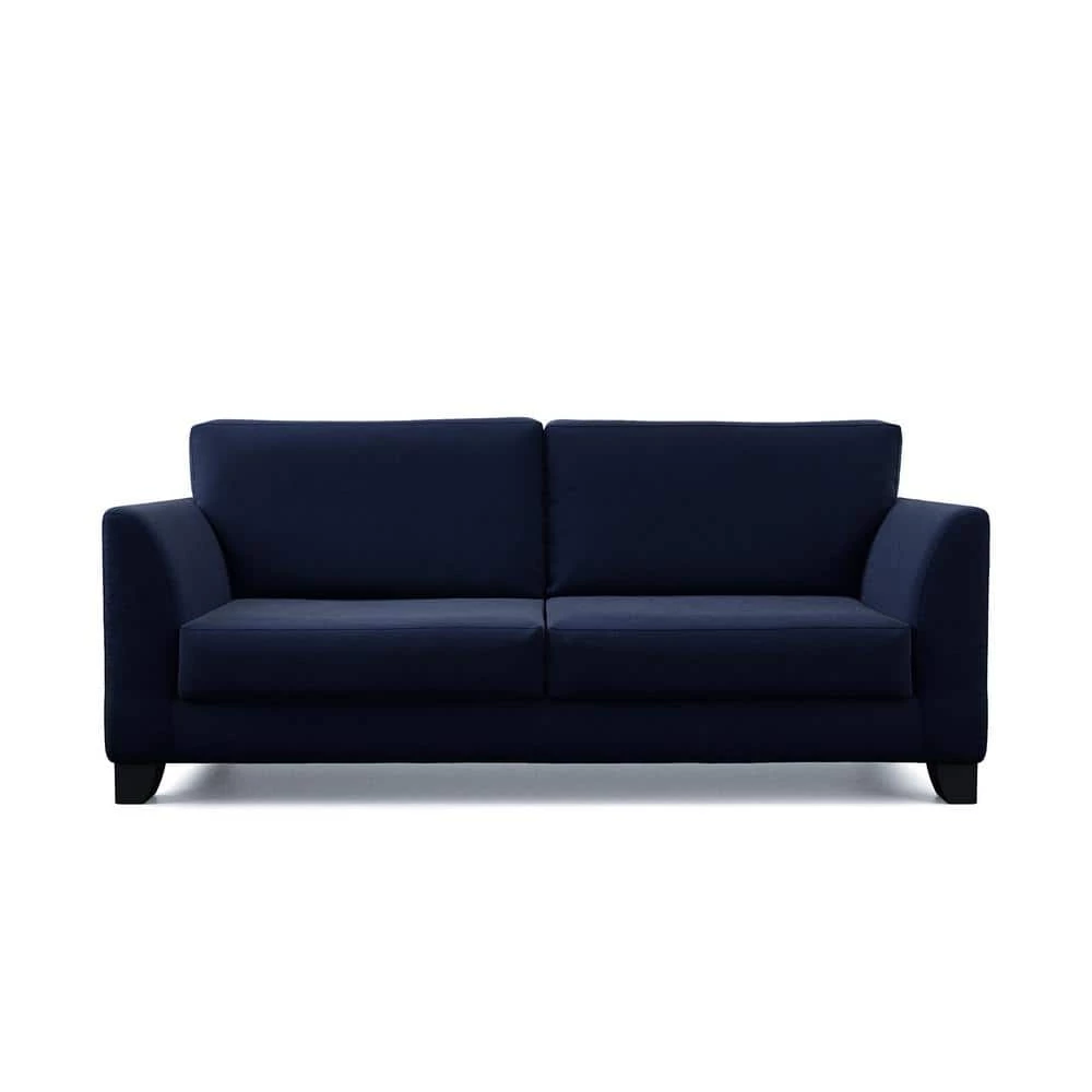 Holly 85 in. Navy Polyester Upholstered 3-Seater Flared Arm Sofa by Brookside 4 Holly 85 in. Navy Polyester Upholstered 3-Seater Flared Arm Sofa by Brookside - Image 2