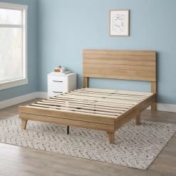 Mabel Brown Northern Maple Wood Frame California King Platform Bed with Shiplap Headboard by Brookside 16 Mabel Brown Northern Maple Wood Frame California King Platform Bed with Shiplap Headboard by Brookside -Cheap sumyeg Store northern maple brookside platform beds bs00a1lbdcknm 1d 1000