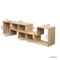 16.89 in. Rustic Double L-Shaped Oak Display Shelf Standard Bookcase TV Cabinet by sumyeg 24 16.89 in. Rustic Double L-Shaped Oak Display Shelf Standard Bookcase TV Cabinet by sumyeg -Cheap sumyeg Store oak sumyeg bookcases bookshelves sg 331jf3144 76 1000