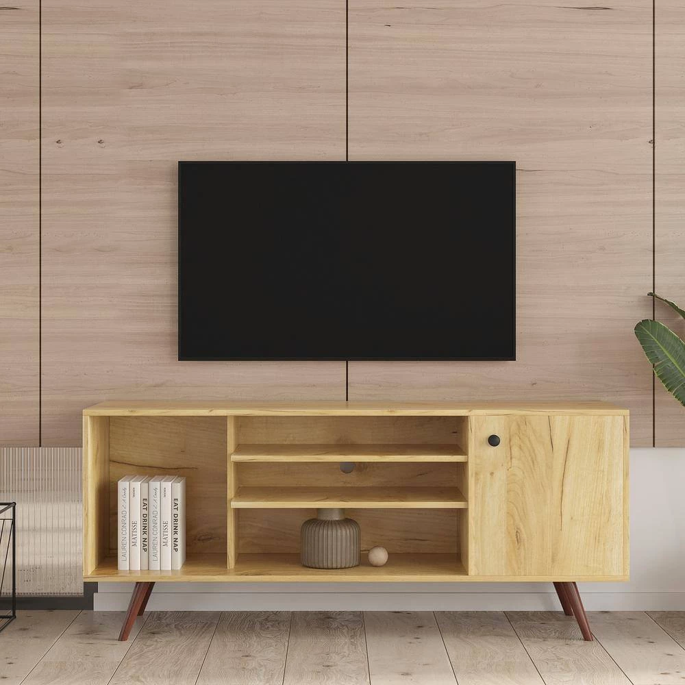 High Quality 53.15 in. Particle Board Oak TV Stand TV Console with Storage and Shelves Cabinet Fits TV's up to 53.15 in. by sumyeg 9 High Quality 53.15 in. Particle Board Oak TV Stand TV Console with Storage and Shelves Cabinet Fits TV's up to 53.15 in. by sumyeg - Image 7
