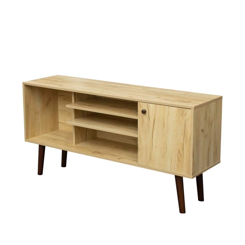 High Quality 53.15 in. Particle Board Oak TV Stand TV Console with Storage and Shelves Cabinet Fits TV's up to 53.15 in. by sumyeg 3 High Quality 53.15 in. Particle Board Oak TV Stand TV Console with Storage and Shelves Cabinet Fits TV's up to 53.15 in. by sumyeg