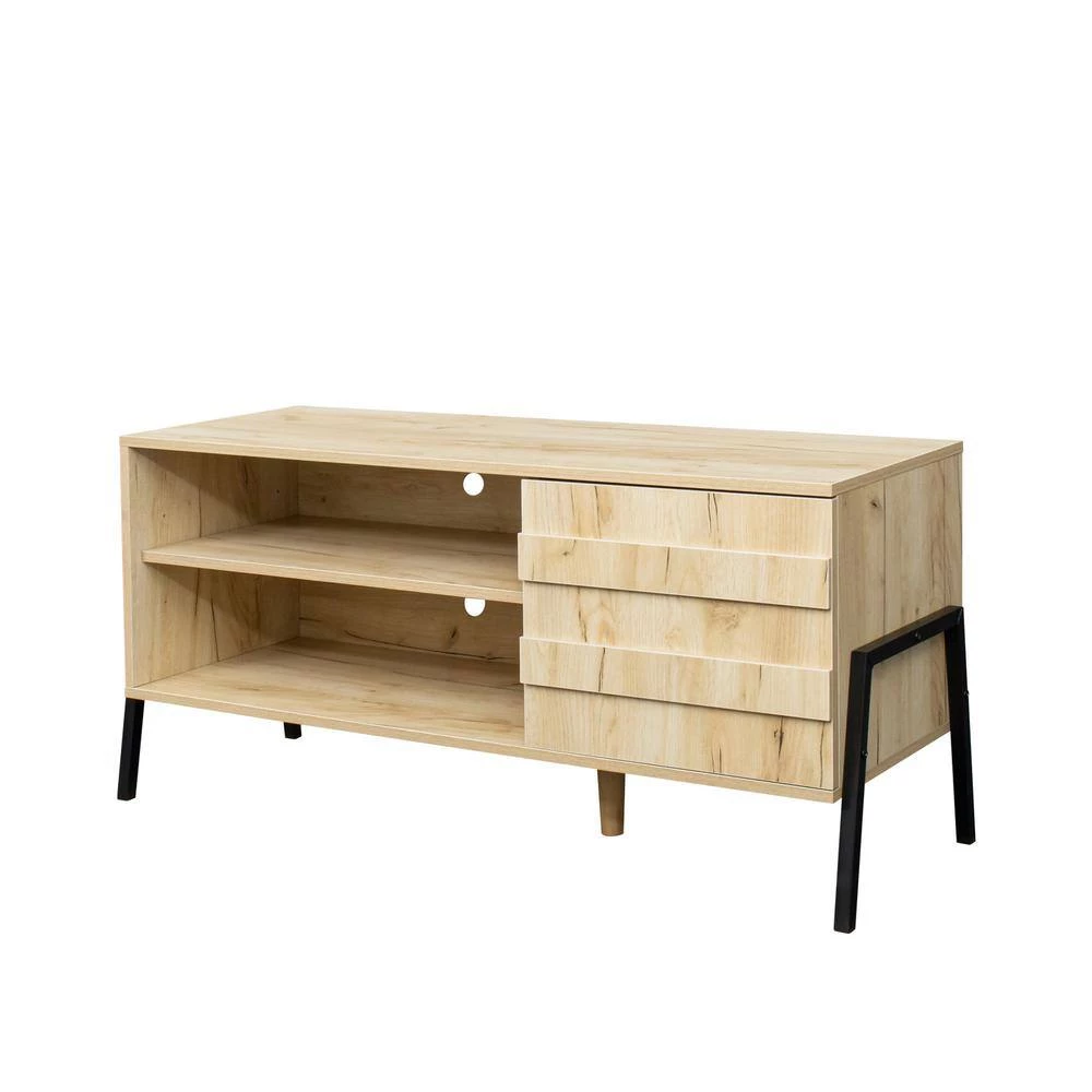 Mid-century 43.31 in Wooden Oak TV Console TV Stand Media Cabinet for Living Room, Bedroom and Office by sumyeg 8 Mid-century 43.31 in Wooden Oak TV Console TV Stand Media Cabinet for Living Room, Bedroom and Office by sumyeg - Image 6