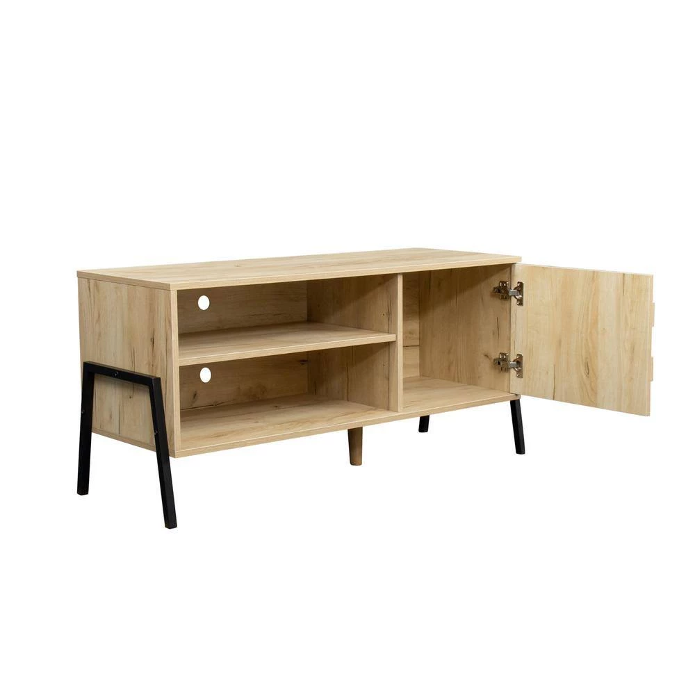 Mid-century 43.31 in Wooden Oak TV Console TV Stand Media Cabinet for Living Room, Bedroom and Office by sumyeg 6 Mid-century 43.31 in Wooden Oak TV Console TV Stand Media Cabinet for Living Room, Bedroom and Office by sumyeg - Image 4