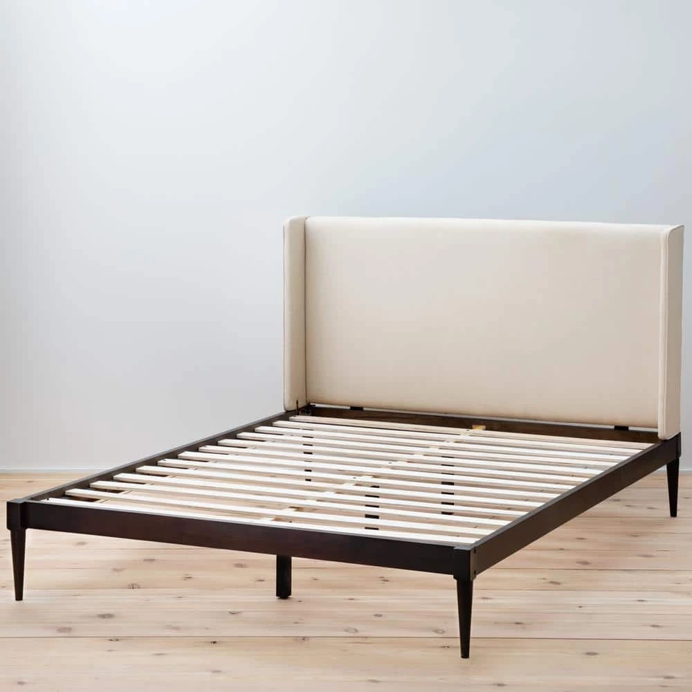 Isla Queen Upholstered Wingback Wood Platform Bed Frame by Brookside 9 Isla Queen Upholstered Wingback Wood Platform Bed Frame by Brookside - Image 7