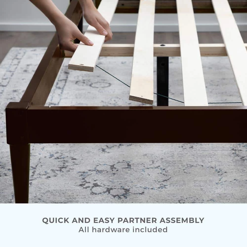 Isla Queen Upholstered Wingback Wood Platform Bed Frame by Brookside 10 Isla Queen Upholstered Wingback Wood Platform Bed Frame by Brookside - Image 8