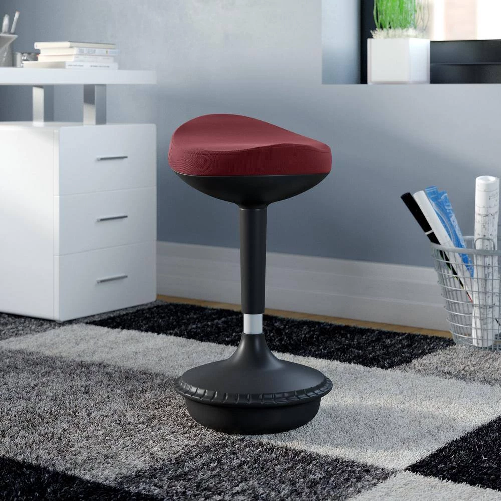 Trina Ergonomic Red Fabric Height Adjustable Seating Stool by Nyhus 5 Trina Ergonomic Red Fabric Height Adjustable Seating Stool by Nyhus - Image 3