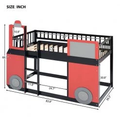 Red Twin size Loft Bed Wooden Bed with Train Shape Design by Polibi 15 Red Twin size Loft Bed Wooden Bed with Train Shape Design by Polibi -Cheap sumyeg Store red polibi loft beds mb tlbtsd r 40 1000