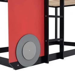 Red Twin size Loft Bed Wooden Bed with Train Shape Design by Polibi 20 Red Twin size Loft Bed Wooden Bed with Train Shape Design by Polibi -Cheap sumyeg Store red polibi loft beds mb tlbtsd r 44 1000