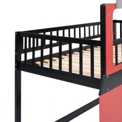 Red Twin size Loft Bed Wooden Bed with Train Shape Design by Polibi 21 Red Twin size Loft Bed Wooden Bed with Train Shape Design by Polibi -Cheap sumyeg Store red polibi loft beds mb tlbtsd r fa 1000