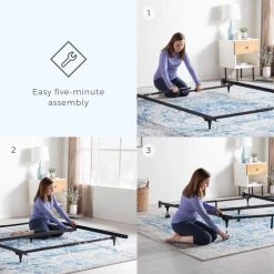 Adjustable Metal Bed Frame with Center Support Rug Rollers by Brookside -Cheap sumyeg Store rug rollers brookside adjustable beds bs5033bf 66 1000