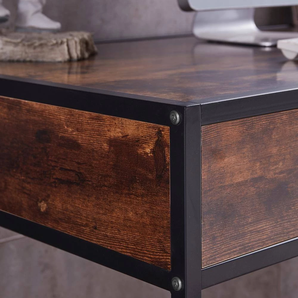 47 in. W Classic Rectangle Writing Desk Brown Wood 1-Drawer Executive Desk with Storage by sumyeg 7 47 in. W Classic Rectangle Writing Desk Brown Wood 1-Drawer Executive Desk with Storage by sumyeg - Image 5