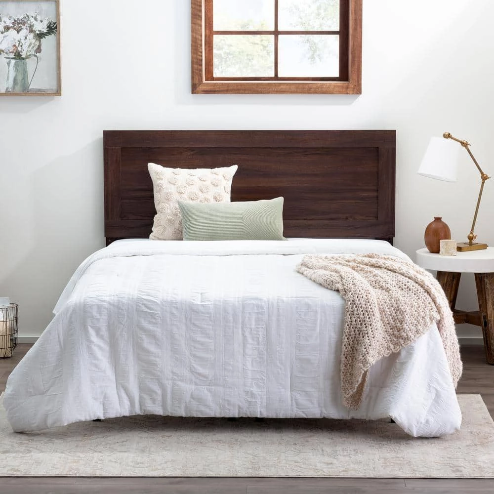 Leah Rustic Mahogany Queen Classic Wood Headboard by Brookside 9 Leah Rustic Mahogany Queen Classic Wood Headboard by Brookside - Image 7