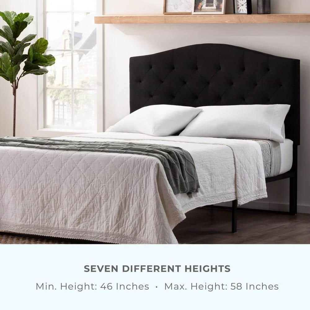 Liza Curved Edge Gray Stone Upholstered King Headboard with Buttonless Diamond Tufting by Brookside 7 Liza Curved Edge Gray Stone Upholstered King Headboard with Buttonless Diamond Tufting by Brookside - Image 5