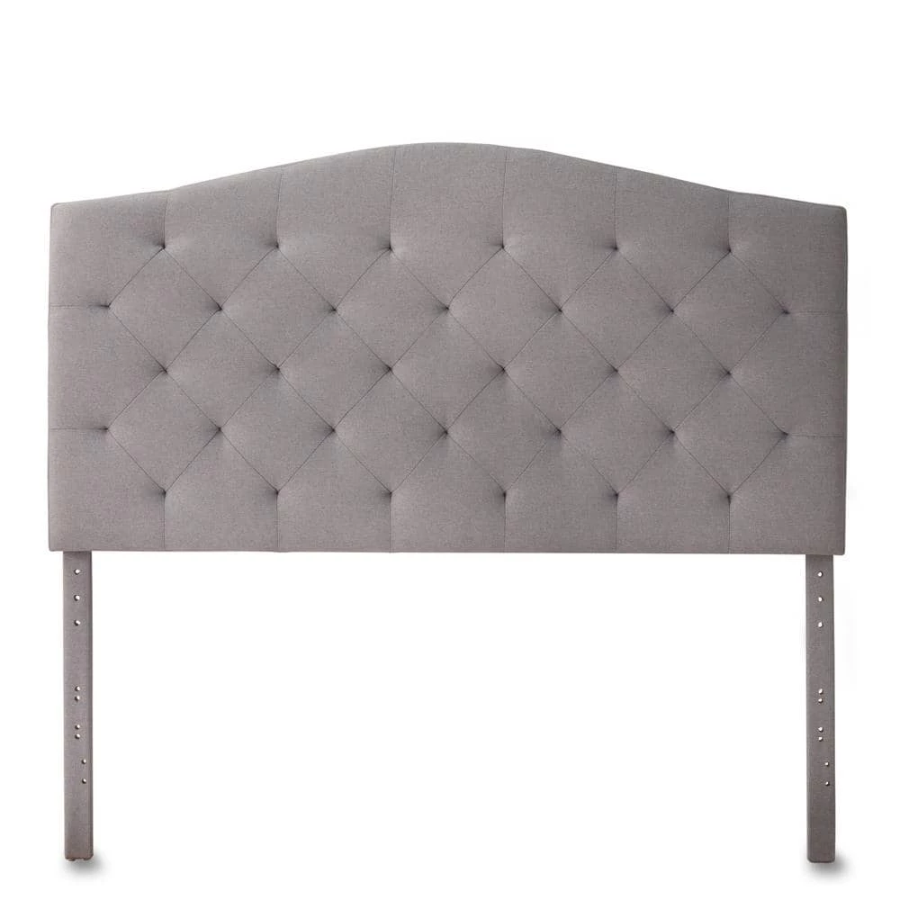 Liza Curved Edge Gray Stone Upholstered King Headboard with Buttonless Diamond Tufting by Brookside 3 Liza Curved Edge Gray Stone Upholstered King Headboard with Buttonless Diamond Tufting by Brookside