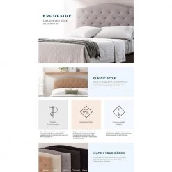 Liza Curved Edge Gray Stone Upholstered King Headboard with Buttonless Diamond Tufting by Brookside 12 Liza Curved Edge Gray Stone Upholstered King Headboard with Buttonless Diamond Tufting by Brookside -Cheap sumyeg Store stone brookside headboards bs0003uhbkkst 66 1000