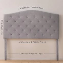 Liza Curved Edge Gray Stone Upholstered King Headboard with Buttonless Diamond Tufting by Brookside 13 Liza Curved Edge Gray Stone Upholstered King Headboard with Buttonless Diamond Tufting by Brookside -Cheap sumyeg Store stone brookside headboards bs0003uhbkkst c3 1000