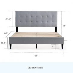 Tara Gray Stone Queen Square Tufted Upholstered Platform Bed by Brookside 15 Tara Gray Stone Queen Square Tufted Upholstered Platform Bed by Brookside -Cheap sumyeg Store stone brookside platform beds bs0005ubdqqst 1d 1000