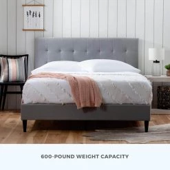 Tara Gray Stone Queen Square Tufted Upholstered Platform Bed by Brookside 21 Tara Gray Stone Queen Square Tufted Upholstered Platform Bed by Brookside -Cheap sumyeg Store stone brookside platform beds bs0005ubdqqst 31 1000