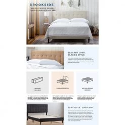 Tara Gray Stone Queen Square Tufted Upholstered Platform Bed by Brookside 16 Tara Gray Stone Queen Square Tufted Upholstered Platform Bed by Brookside -Cheap sumyeg Store stone brookside platform beds bs0005ubdqqst 66 1000