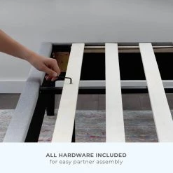 Isabelle Upholstered Stone Queen Wingback Diamond Tufted Platform Bed by Brookside -Cheap sumyeg Store stone brookside platform beds bs0007ubdqqst 1f 1000