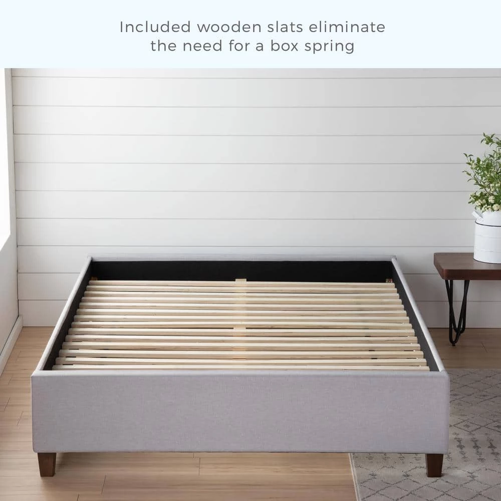 Ava Stone California King Upholstered Platform Bed with Slats by Brookside 6 Ava Stone California King Upholstered Platform Bed with Slats by Brookside - Image 4