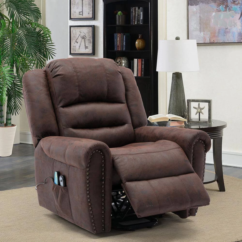 36.4 in. Tan Reclining Heated Massage Chair with Round Arms by sumyeg 4 36.4 in. Tan Reclining Heated Massage Chair with Round Arms by sumyeg - Image 2
