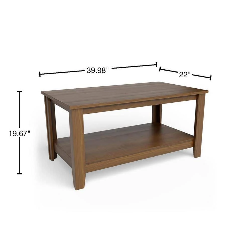 Elise 39.38 in. Walnut Classic Wood Rectangle with Laminate Top Coffee Table by Brookside 5 Elise 39.38 in. Walnut Classic Wood Rectangle with Laminate Top Coffee Table by Brookside - Image 3