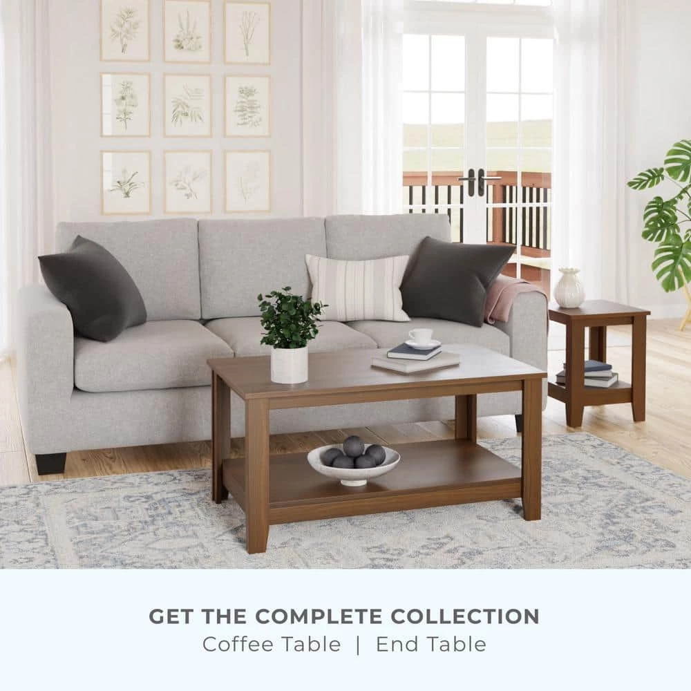 Elise 39.38 in. Walnut Classic Wood Rectangle with Laminate Top Coffee Table by Brookside 10 Elise 39.38 in. Walnut Classic Wood Rectangle with Laminate Top Coffee Table by Brookside - Image 8