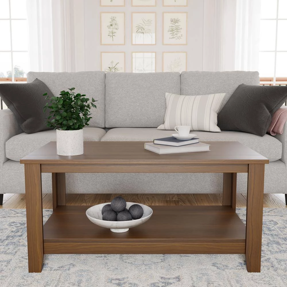 Elise 39.38 in. Walnut Classic Wood Rectangle with Laminate Top Coffee Table by Brookside 12 Elise 39.38 in. Walnut Classic Wood Rectangle with Laminate Top Coffee Table by Brookside - Image 10