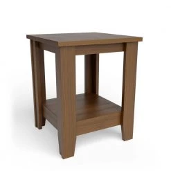 Elise 15.75 in. Walnut Classic Wood with Laminate Top End Table by Brookside