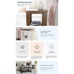 Elise 15.75 in. Walnut Classic Wood with Laminate Top End Table by Brookside -Cheap sumyeg Store walnut brookside end side tables bs0003ent16wn 66 1000