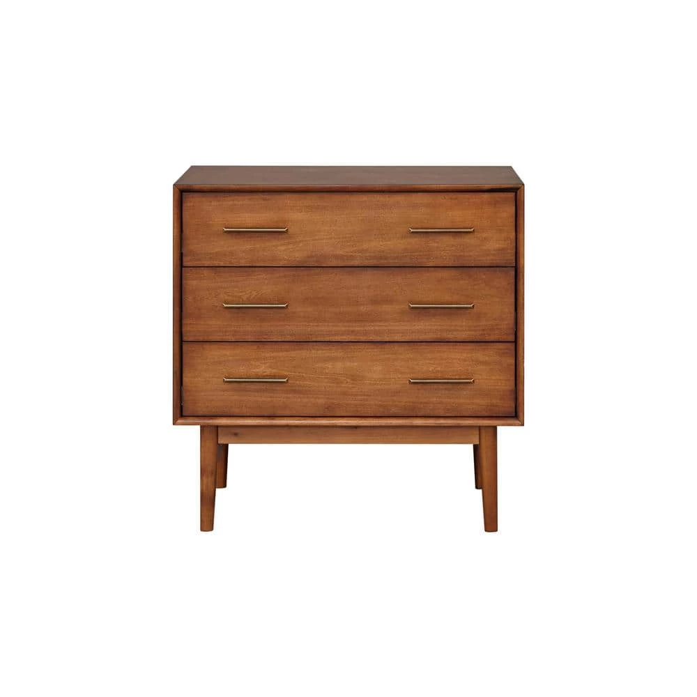 Altha 32 in. H x 18 in. H x 32 in. W Solid Wood Walnut 3-Drawer Chest by Nyhus 4 Altha 32 in. H x 18 in. H x 32 in. W Solid Wood Walnut 3-Drawer Chest by Nyhus - Image 2