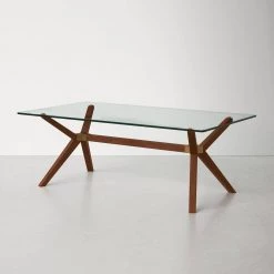 Marta 51 in. Walnut Mid-Century Style Rectangle Solid Wood Coffee Table with Glass Top by Nyhus 10 Marta 51 in. Walnut Mid-Century Style Rectangle Solid Wood Coffee Table with Glass Top by Nyhus -Cheap sumyeg Store walnut nyhus coffee tables hd 38132620 e1 1000