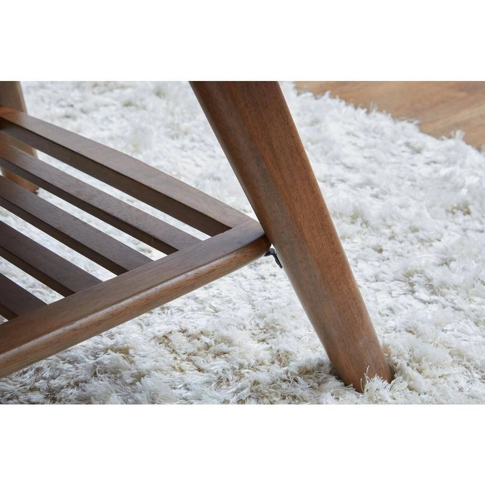 Afton 43 .25 in Walnut Mid-Century Style Rectangle Solid Wood Coffee Table with Shelf Storage by Nyhus 5 Afton 43 .25 in Walnut Mid-Century Style Rectangle Solid Wood Coffee Table with Shelf Storage by Nyhus - Image 3