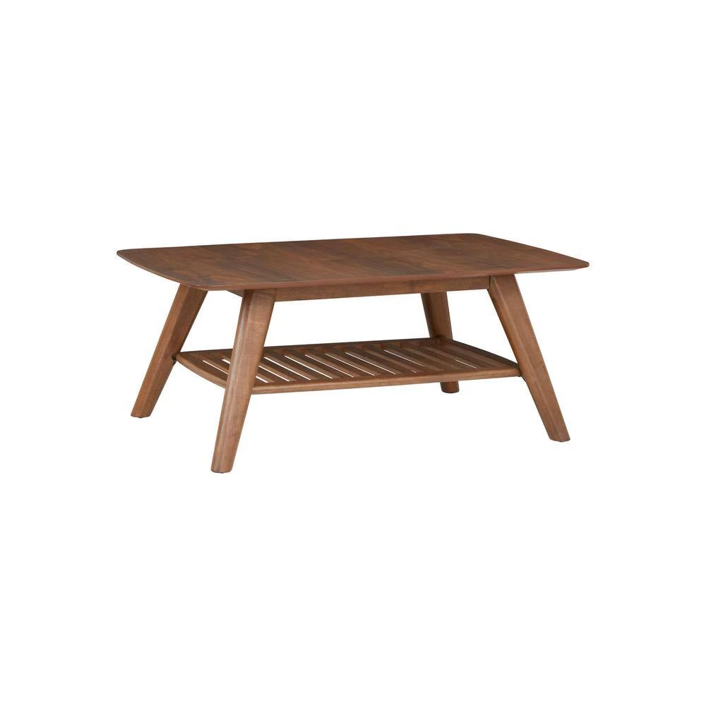 Afton 43 .25 in Walnut Mid-Century Style Rectangle Solid Wood Coffee Table with Shelf Storage by Nyhus 4 Afton 43 .25 in Walnut Mid-Century Style Rectangle Solid Wood Coffee Table with Shelf Storage by Nyhus - Image 2