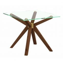 Marta 24in Mid Century Style Glass Top End Table, Walnut by Nyhus -Cheap sumyeg Store walnut nyhus end side tables hd 38142620 c3 1000