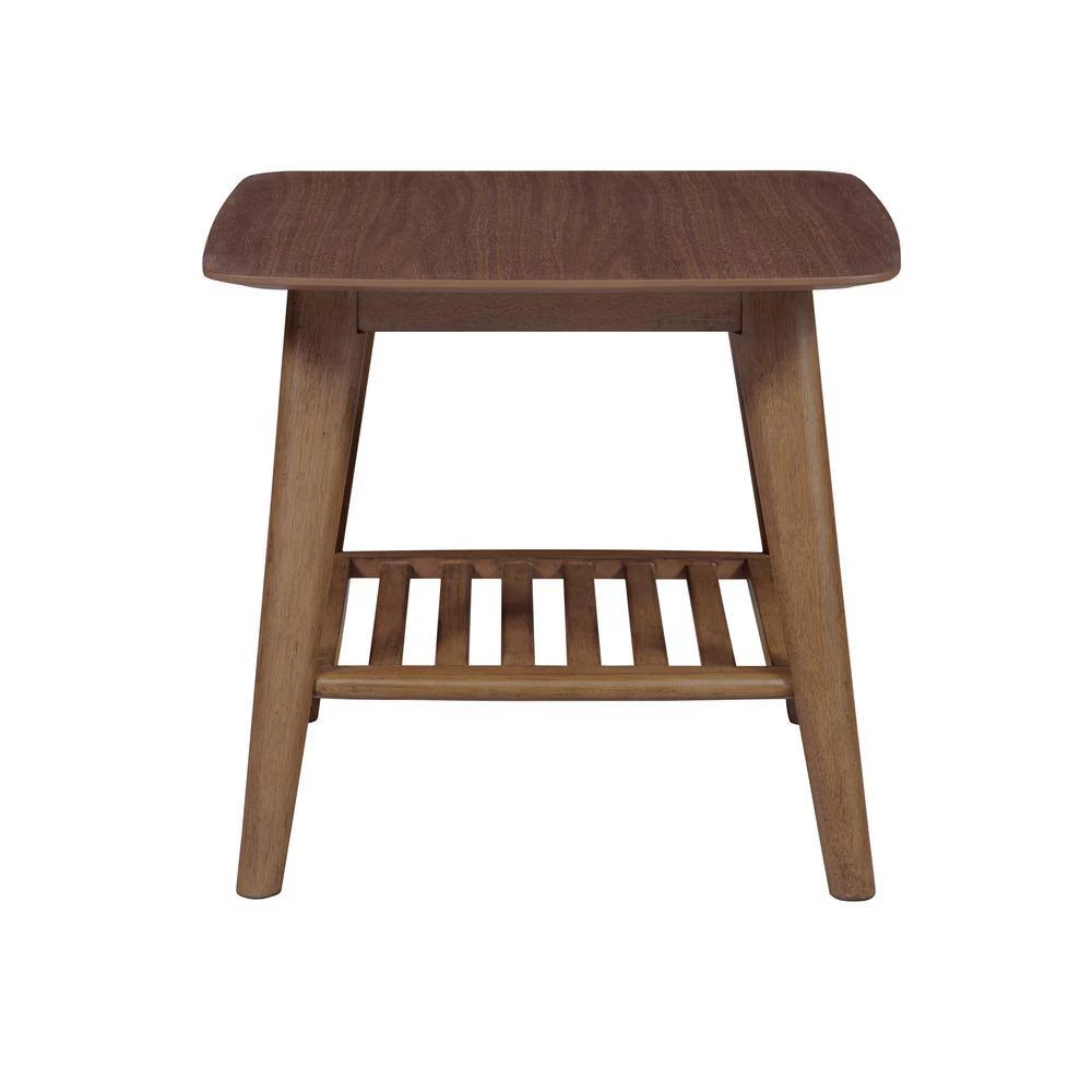 Afton 24in Mid-Century Style Solid Wood Walnut Lamp Table/End Table with Shelf Storage by Nyhus 5 Afton 24in Mid-Century Style Solid Wood Walnut Lamp Table/End Table with Shelf Storage by Nyhus - Image 3