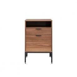 Walnut High Pedestal 2-Drawer File Cabinet (20 in. W x 22 in. D x 31 in. H) by Nyhus