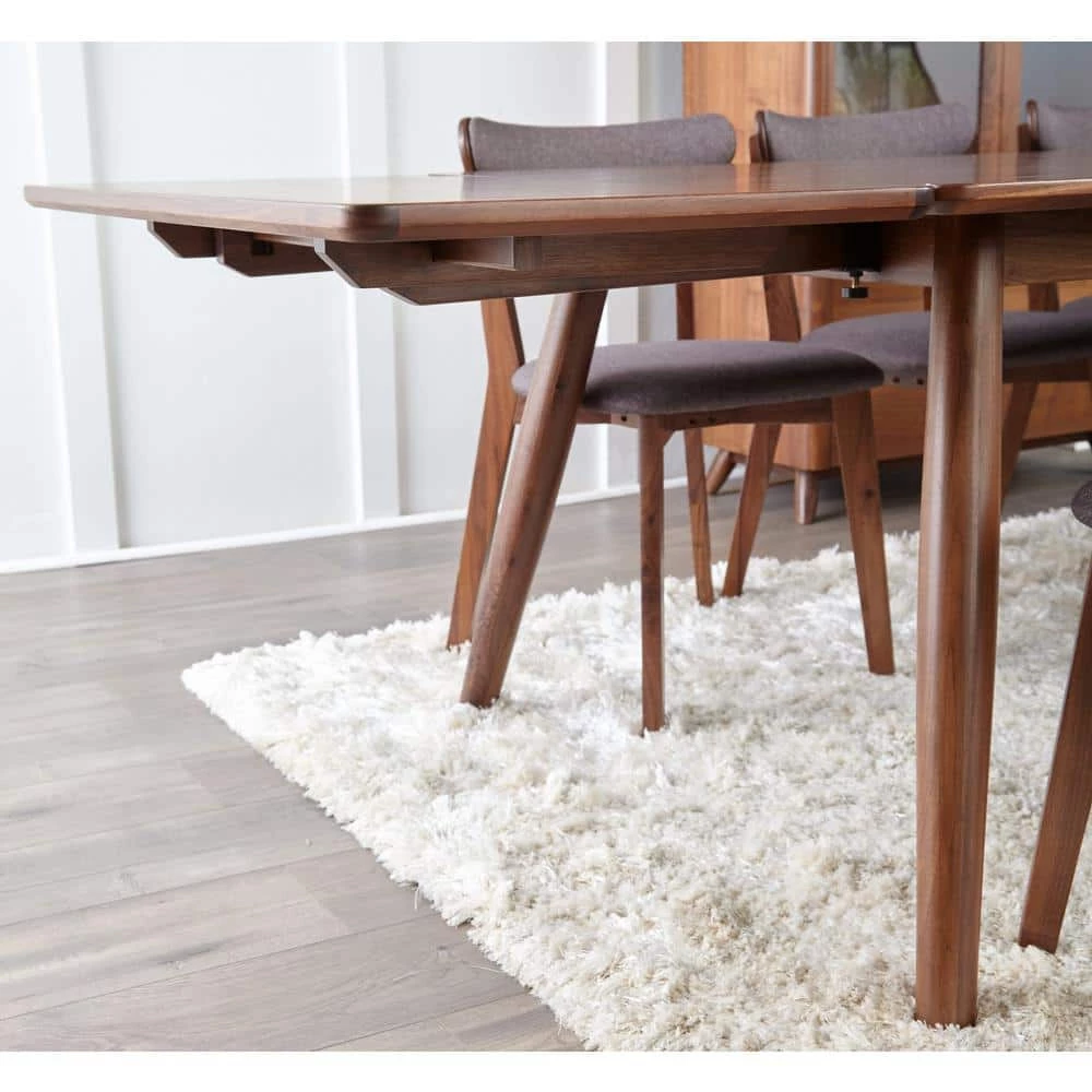 60 in. L x 35 in. W x 29.5 in. H Mid-Century Style Rectangular Solid Wood Walnut Dining Table with Rounded Corners by Nyhus 8 60 in. L x 35 in. W x 29.5 in. H Mid-Century Style Rectangular Solid Wood Walnut Dining Table with Rounded Corners by Nyhus - Image 6