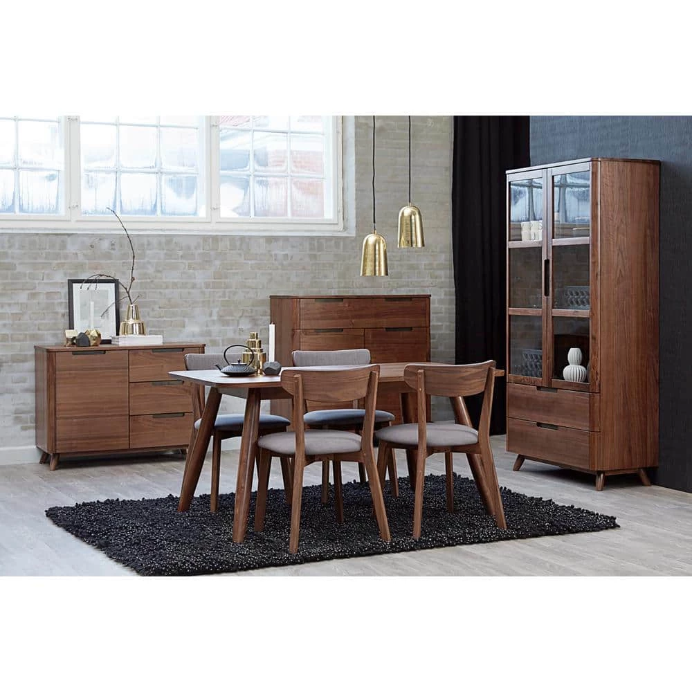 60 in. L x 35 in. W x 29.5 in. H Mid-Century Style Rectangular Solid Wood Walnut Dining Table with Rounded Corners by Nyhus 9 60 in. L x 35 in. W x 29.5 in. H Mid-Century Style Rectangular Solid Wood Walnut Dining Table with Rounded Corners by Nyhus - Image 7