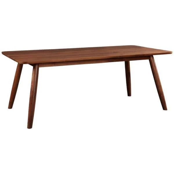 60 in. L x 35 in. W x 29.5 in. H Mid-Century Style Rectangular Solid Wood Walnut Dining Table with Rounded Corners by Nyhus 6 60 in. L x 35 in. W x 29.5 in. H Mid-Century Style Rectangular Solid Wood Walnut Dining Table with Rounded Corners by Nyhus - Image 4