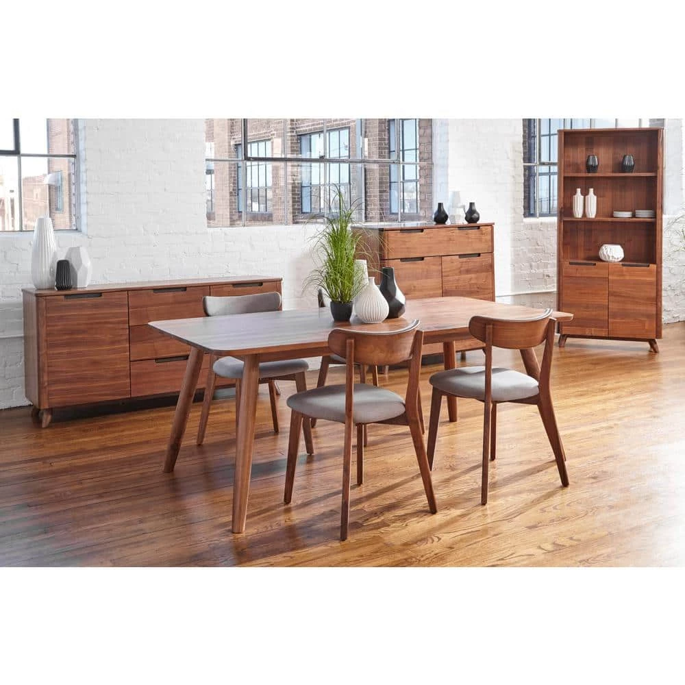 60 in. L x 35 in. W x 29.5 in. H Mid-Century Style Rectangular Solid Wood Walnut Dining Table with Rounded Corners by Nyhus 10 60 in. L x 35 in. W x 29.5 in. H Mid-Century Style Rectangular Solid Wood Walnut Dining Table with Rounded Corners by Nyhus - Image 8