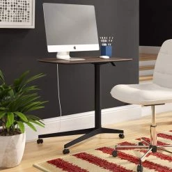 27.5 in. Rectangular Walnut / Black Lift Table Laptop Desk with Locking Casters by Nyhus -Cheap sumyeg Store walnut nyhus laptop desks hd 56690900245 31 1000