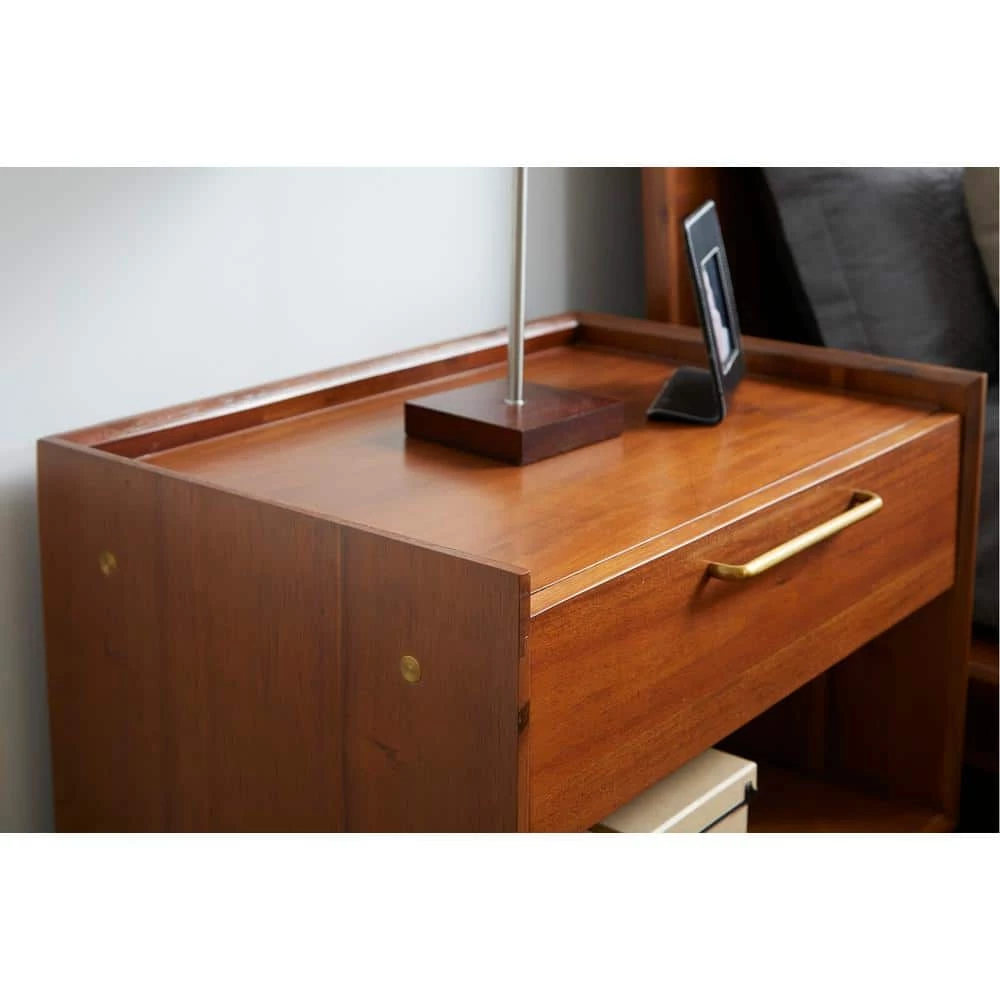 Marta 24in. Mid-Century Modern Style Solid Wood Nightstand with Drawer, Walnut by Nyhus 9 Marta 24in. Mid-Century Modern Style Solid Wood Nightstand with Drawer, Walnut by Nyhus - Image 7