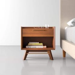 Marta 24in. Mid-Century Modern Style Solid Wood Nightstand with Drawer, Walnut by Nyhus 14 Marta 24in. Mid-Century Modern Style Solid Wood Nightstand with Drawer, Walnut by Nyhus -Cheap sumyeg Store walnut nyhus nightstands hd 38202621 44 1000