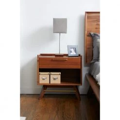 Marta 24in. Mid-Century Modern Style Solid Wood Nightstand with Drawer, Walnut by Nyhus 12 Marta 24in. Mid-Century Modern Style Solid Wood Nightstand with Drawer, Walnut by Nyhus -Cheap sumyeg Store walnut nyhus nightstands hd 38202621 4f 1000