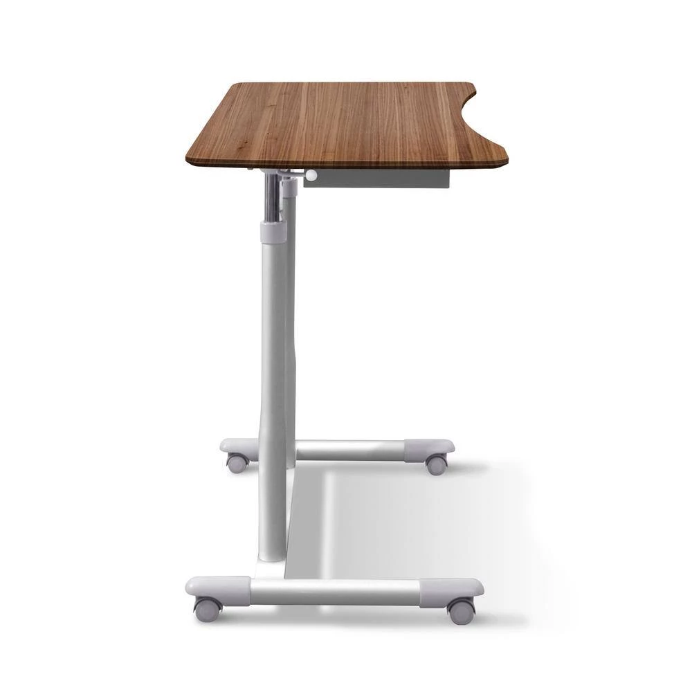 Octavia 42-in. Walnut Mobile Sit- Standing Desk with Silver Steel Base by Nyhus 8 Octavia 42-in. Walnut Mobile Sit- Standing Desk with Silver Steel Base by Nyhus - Image 6